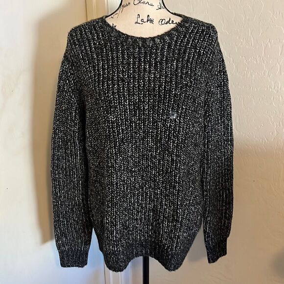 Express Black Gray Pullover Sweater Casual Comfy Minimalist Capsule Wardrobe - Picture 1 of 10
